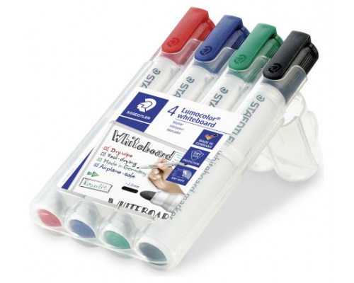 ESTUCHE 4 MARCADORES PIZARRA LUMOCOLOR MARKER 351 TRAZO 2MM. SURTIDOS STAEDTLER 351 WP4 (Espera 4 dias)